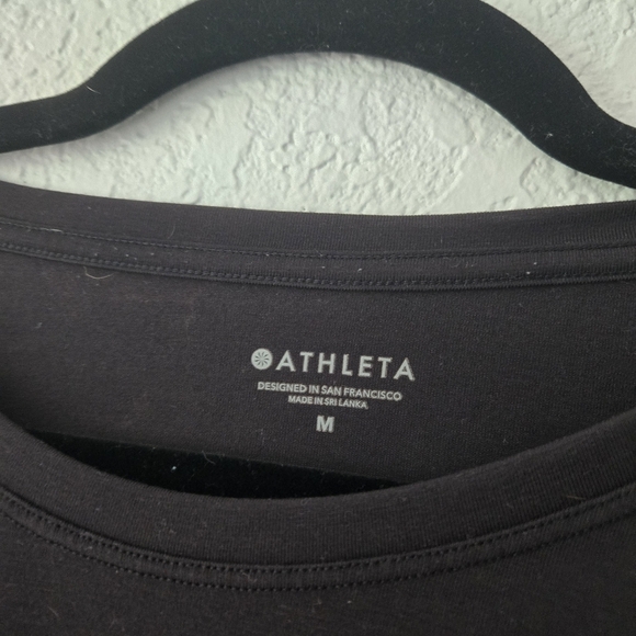 Ahtleta M Black Ruched Short Sleeve Tee Shirt Lyocell Blend - Picture 6 of 7